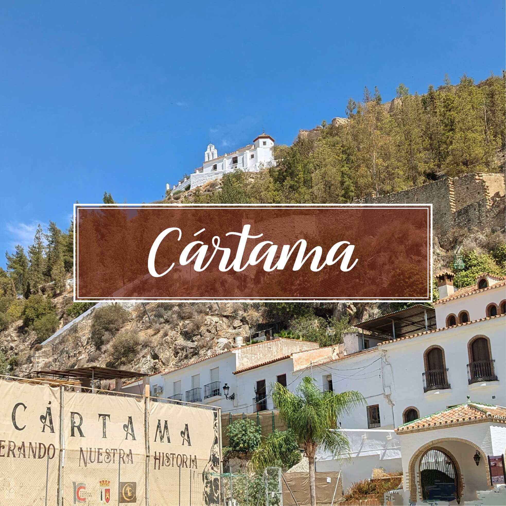 Zicht van het dorp Cártama in Málaga